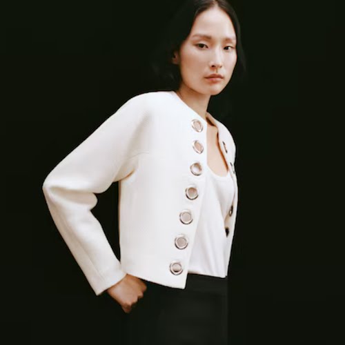 Cotton Jacket with Die-Cut Trim, €99.99