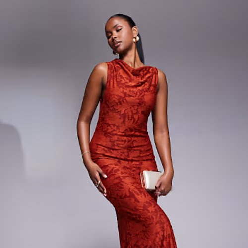 ASOS DESIGN Twisted Shoulder Maxi Dress, €52.99