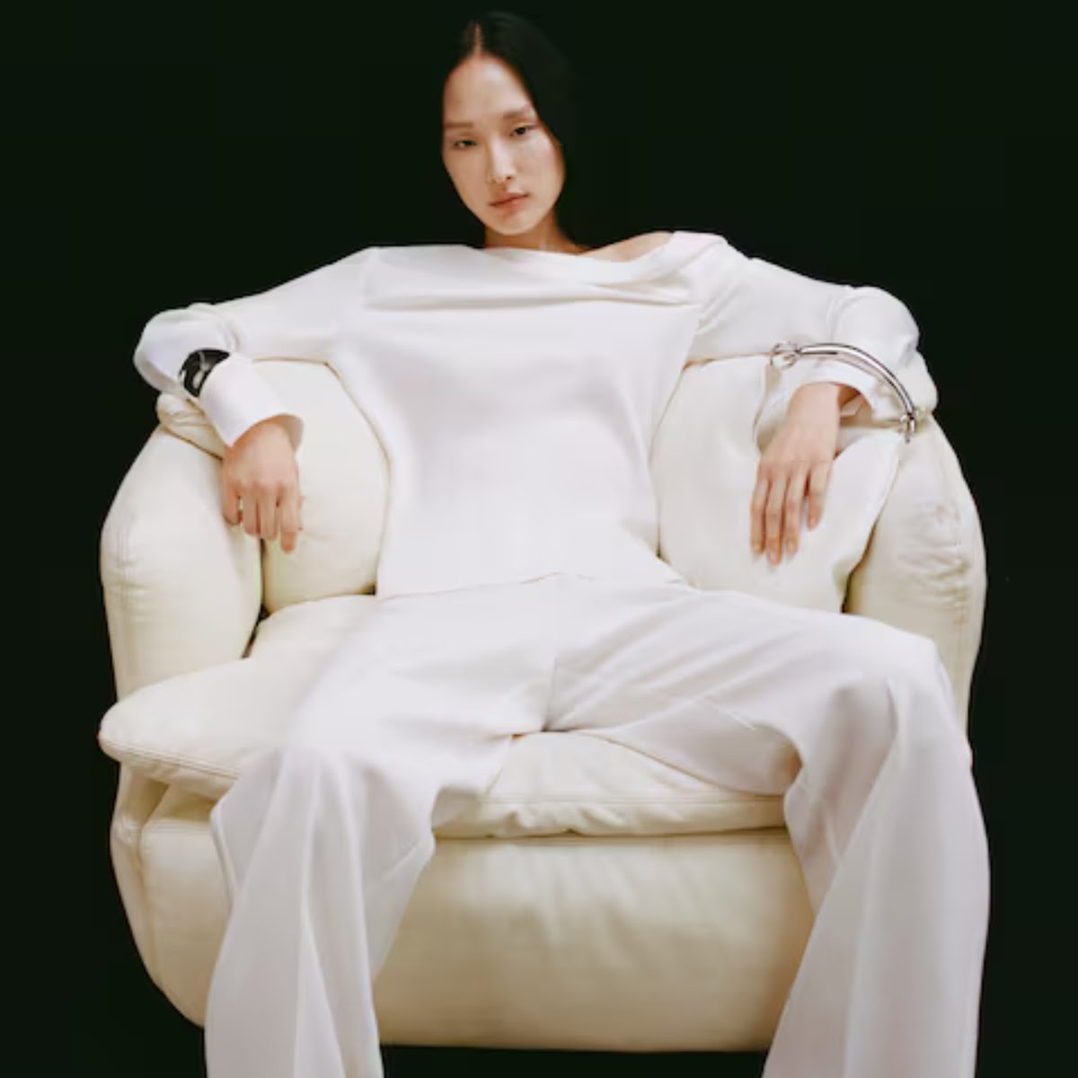 Satin Blouse with Draped Neck, €49.99