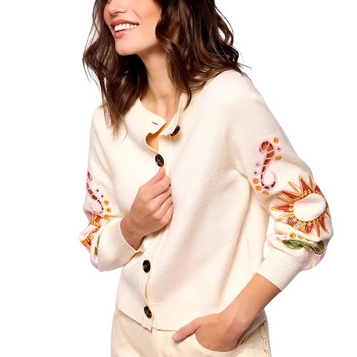 Cream Enchanted Embroidered Cardigan, €150