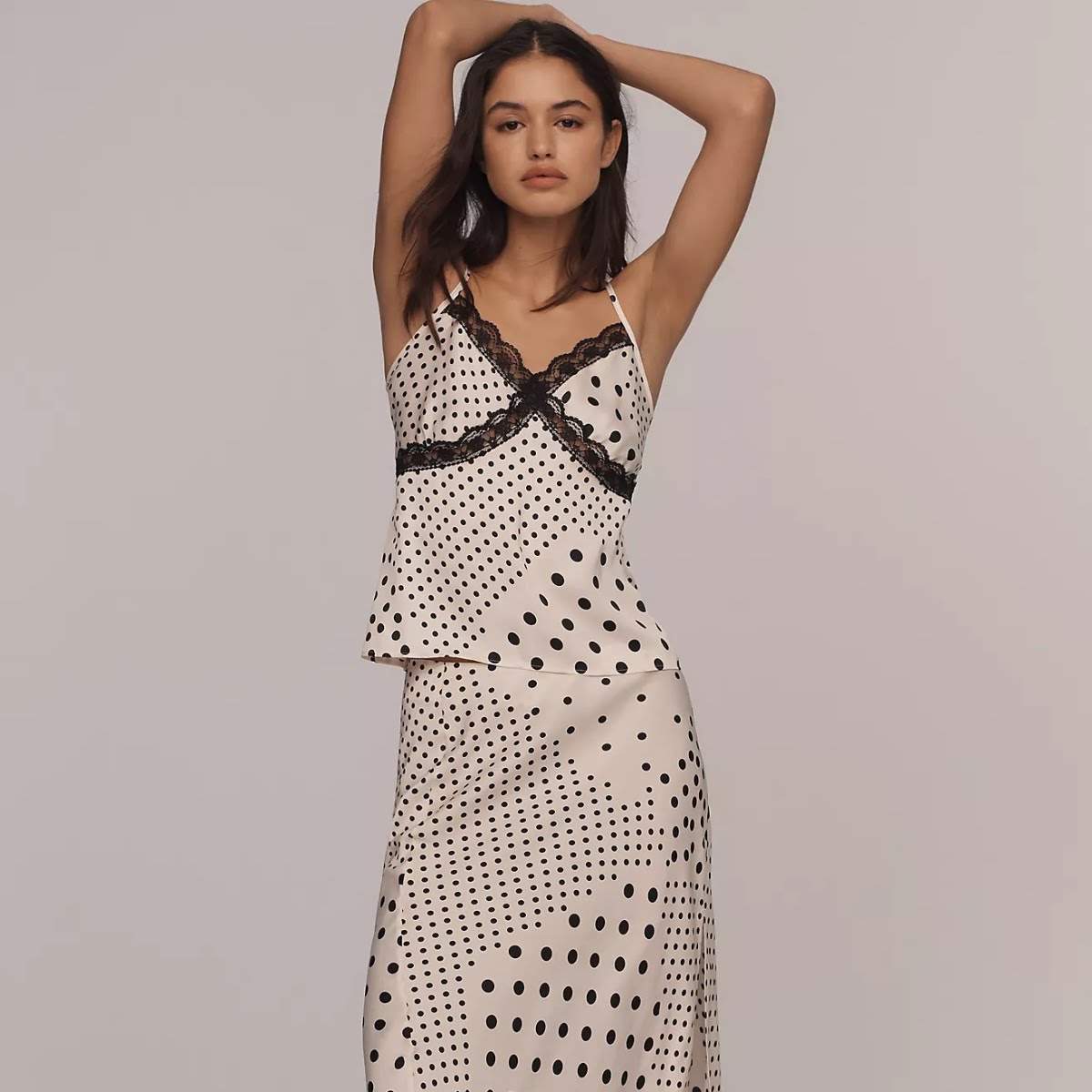 Anthropologie Polka Dot Midi Slip Skirt, €99