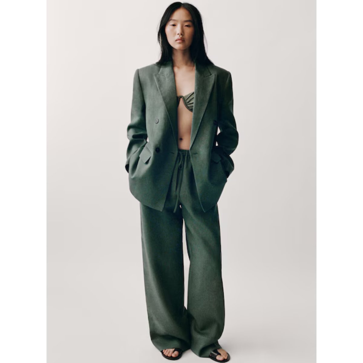 Straight Linen-Blend Trousers, €59.99